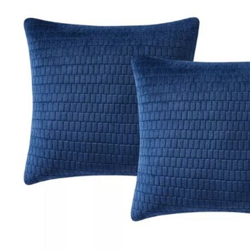 *CLOSE OUT*  Infinity Home 2 pk 18" Square Textured Pillows-Navy - 2158